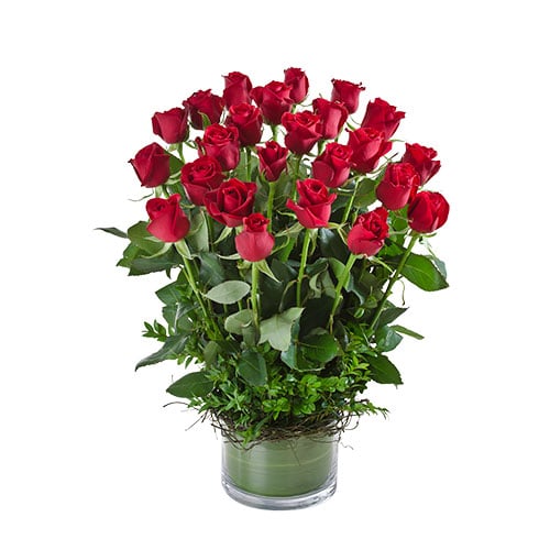 Desire Deluxe 24 Red Roses Vase