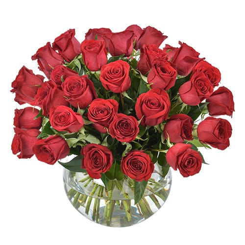 Forever Yours 36 Red Roses Bowl