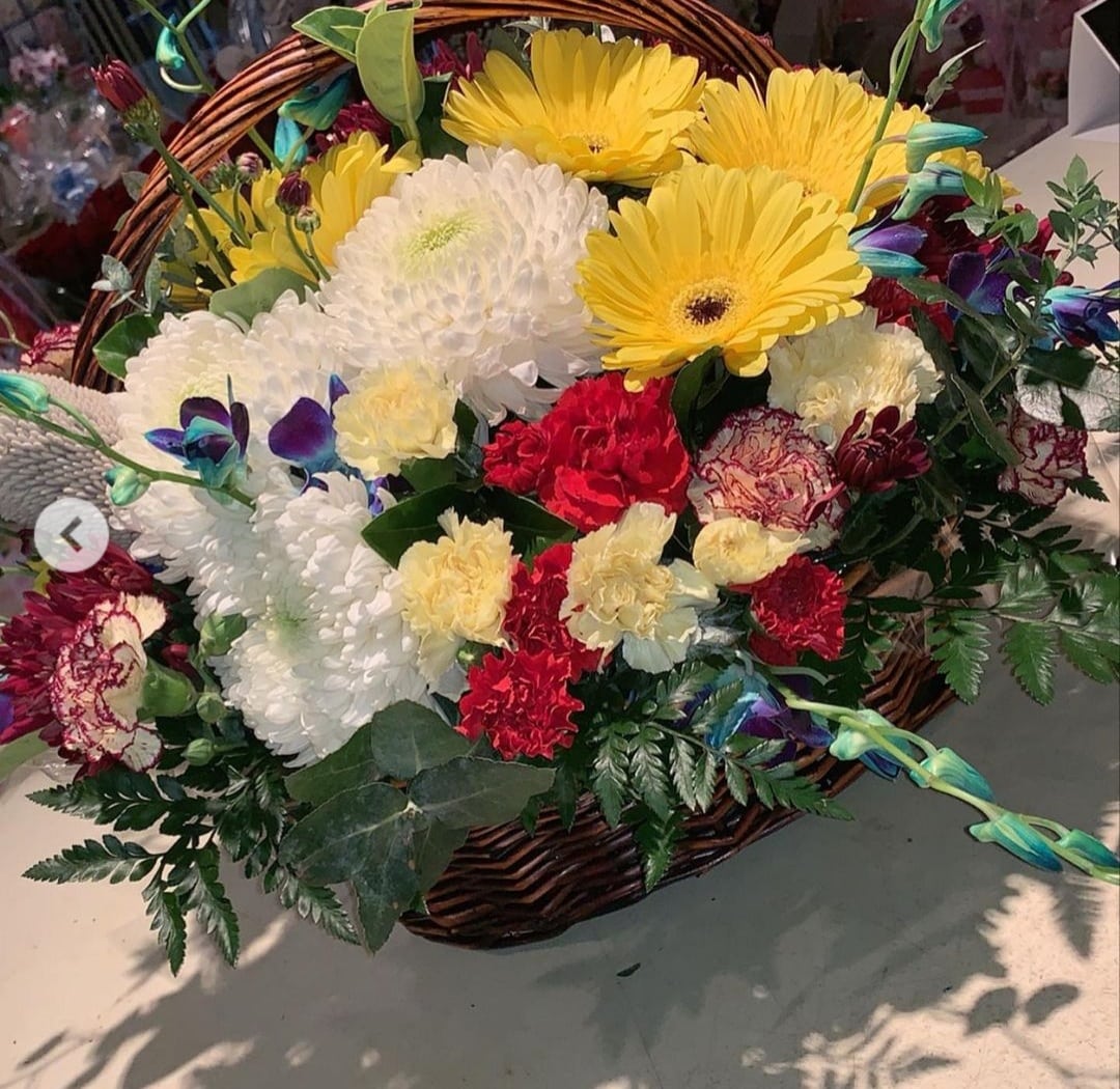 Burst of Colour Basket Arrangement