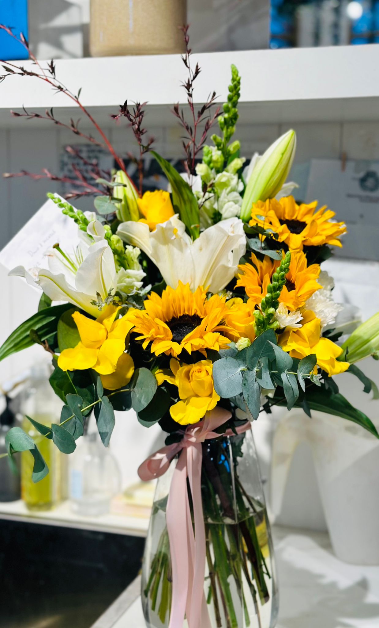 Bright Sunflower Vase Arrangement