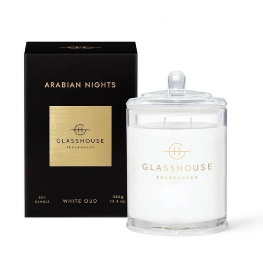 Glasshouse Fragrances Soy Candle (380g) Arabian Nights - White Oud