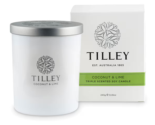 Tilley Triple Scented Soy Candle (240g) Coconut & Lime