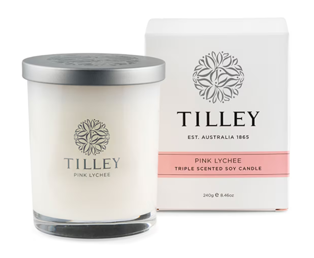 Tilley Triple Scented Soy Candle (240g) Pink Lychee